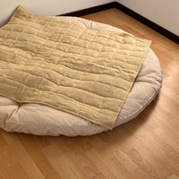 Round thick Organic Play Mat Crawling mat filled HEMP Fiber filler in non-dyed cotton fabric for playpen Nursery padded