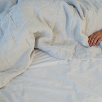Extra thin Hemp Linen blanket white summer quilt with organic hemp fiber in soft washed linen fabric custom made blanket