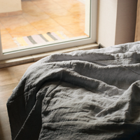 Extra thin Hemp Linen blanket white summer quilt with organic hemp fiber in soft washed linen fabric custom made blanket