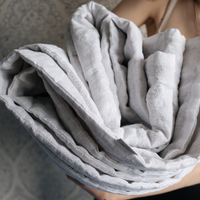 Extra thin Hemp Linen blanket white summer quilt with organic hemp fiber in soft washed linen fabric custom made blanket