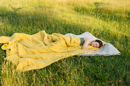 HEMP Linen natural blanket quilt - linen soft fabric + filler organic Hemp fiber - Full Queen King custom size