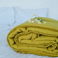 HEMP Linen natural blanket quilt - linen soft fabric + filler organic Hemp fiber - Full Queen King custom size