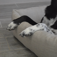 40" x 40" (102 x 102 cm) Organic HEMP pet bed in natural non-dyed linen fabric filled organic HEMP Fiber