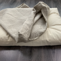 Hemp Linen pet mat pad mattress cushion with removable linen cover organic hemp fiber filler in non-dyed linen fabric