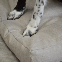 Hemp Linen pet mat pad mattress cushion with removable linen cover organic hemp fiber filler in non-dyed linen fabric
