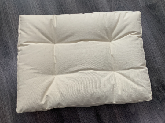 Hemp Linen pet mat pad mattress cushion with removable linen cover organic hemp fiber filler in non-dyed linen fabric