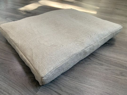 Hemp Linen pet mat pad mattress cushion with removable linen cover organic hemp fiber filler in non-dyed linen fabric