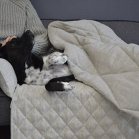 Organic HEMP Dog protector mat bed on a sofa Natural non-dyed linen fabric filled organic HEMP Fiber - mat carpet - house for cats organic