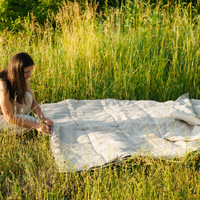 Thick 200 x 200 cm Double HEMP Sleeping bags in linen fabric filled unique organic hemp fiber filling family large sleep bags blanket, hand made