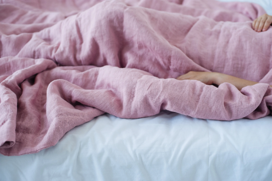 Hemp summer blanket coral pink organic hemp fiber in soft washed linen fabric for hot summer nights extra thin