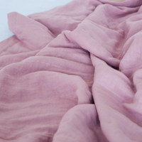 Hemp summer blanket coral pink organic hemp fiber in soft washed linen fabric for hot summer nights extra thin