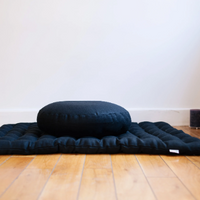 Dark blue Meditation Set Zafu & Zabuton with Buckwheat hulls Meditation pillow Meditation cushion Meditation pouf Meditation Space Yoga