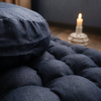 Dark blue Meditation Set Zafu & Zabuton with Buckwheat hulls Meditation pillow Meditation cushion Meditation pouf Meditation Space Yoga