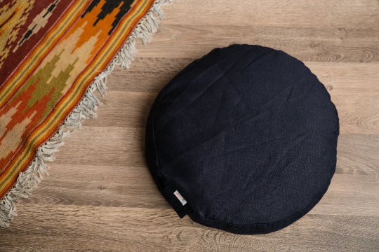 Dark blue Meditation Set Zafu & Zabuton with Buckwheat hulls Meditation pillow Meditation cushion Meditation pouf Meditation Space Yoga