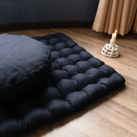 Dark blue Meditation Set Zafu & Zabuton with Buckwheat hulls Meditation pillow Meditation cushion Meditation pouf Meditation Space Yoga