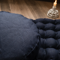 Dark blue Meditation Set Zafu & Zabuton with Buckwheat hulls Meditation pillow Meditation cushion Meditation pouf Meditation Space Yoga