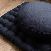 Dark blue Meditation Set Zafu & Zabuton with Buckwheat hulls Meditation pillow Meditation cushion Meditation pouf Meditation Space Yoga