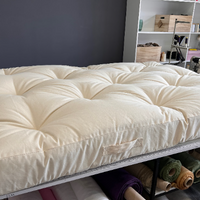 HEMP shikibuton mat 6” thick filled organic hemp fiber filler in natural non-dyed Cotton fabric Custom Size Hand made Shiki mattress futon