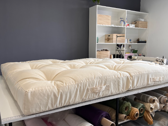 HEMP shikibuton mat 6 thick filled organic hemp fiber filler in natural non dyed Cotton fabric Custom Size Hand made Shiki mattress futon