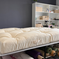 HEMP shikibuton mat 6” thick filled organic hemp fiber filler in natural non-dyed Cotton fabric Custom Size Hand made Shiki mattress futon