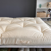 HEMP shikibuton mat 6” thick filled organic hemp fiber filler in natural non-dyed Cotton fabric Custom Size Hand made Shiki mattress futon