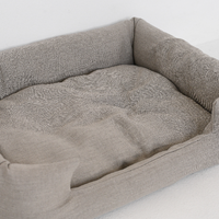 Organic Hemp Pet Bed Removable Washable Natural Linen Cover Bed Filled Organic Hemp Fiber Filler - Dog Cat Pet Bed Cots Mat Cover