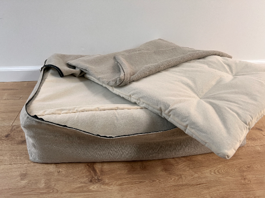 Organic Hemp Pet Bed Removable Washable Natural Linen Cover Bed Filled Organic Hemp Fiber Filler - Dog Cat Pet Bed Cots Mat Cover