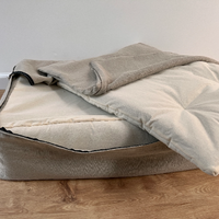 Organic Hemp Pet Bed Removable Washable Natural Linen Cover Bed Filled Organic Hemp Fiber Filler - Dog Cat Pet Bed Cots Mat Cover