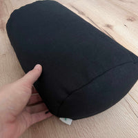 Bolster with Buckwheat hulls Linen fabric yoga pillow Meditation pillow black yoga pillow