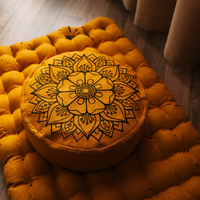 Embroidery mustard Meditation Set Zafu & Zabuton with Buckwheat hulls Mandala Linen Floor cushions Meditation pillow pouf PillowSeat Yoga