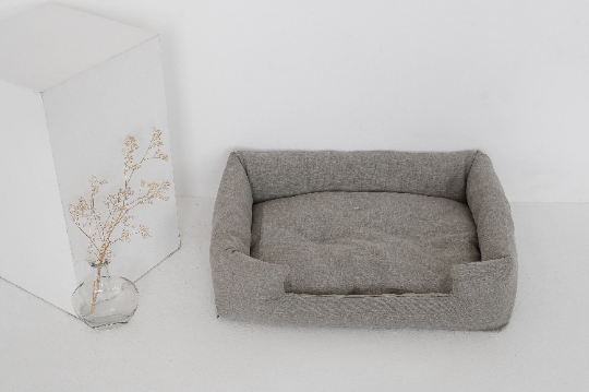 Organic Hemp Pet Bed Removable Washable Natural Linen Cover Bed Filled Organic Hemp Fiber Filler - Dog Cat Pet Bed Cots Mat Cover