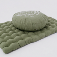Lotos Meditation Set Zafu & Zabuton with Buckwheat hulls Meditation pillow Meditation cushion Meditation pouf Zen Meditation Space Yoga