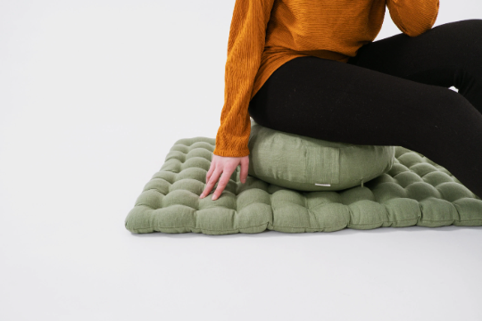 Lotos Meditation Set Zafu & Zabuton with Buckwheat hulls Meditation pillow Meditation cushion Meditation pouf Zen Meditation Space Yoga