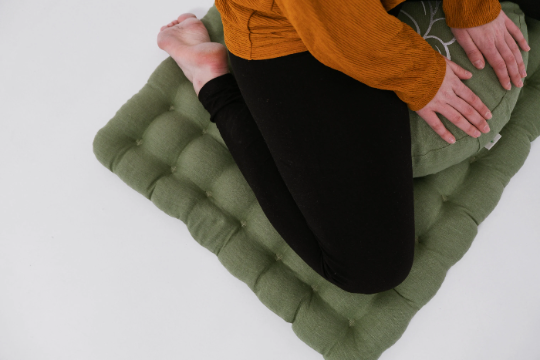 Lotos Meditation Set Zafu & Zabuton with Buckwheat hulls Meditation pillow Meditation cushion Meditation pouf Zen Meditation Space Yoga