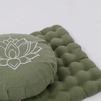 Lotos Meditation Set Zafu & Zabuton with Buckwheat hulls Meditation pillow Meditation cushion Meditation pouf Zen Meditation Space Yoga