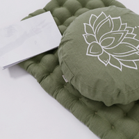 Lotos Meditation Set Zafu & Zabuton with Buckwheat hulls Meditation pillow Meditation cushion Meditation pouf Zen Meditation Space Yoga