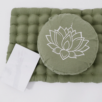 Lotos Meditation Set Zafu & Zabuton with Buckwheat hulls Meditation pillow Meditation cushion Meditation pouf Zen Meditation Space Yoga