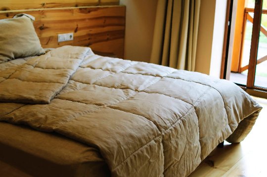 400 GR.M2 HEMP LINEN COMFORTER BLANKET FILLER ORGANIC HEMP FIBER IN NATURAL NON-DYED LINEN FABRIC