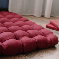 Maroon meditation cushions set Zafu and Zabuton with buckwheat hulls floor pillow Zen yoga space