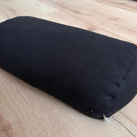 Bolster with Buckwheat hulls Linen fabric yoga pillow Meditation pillow black yoga pillow