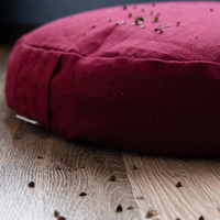 Maroon meditation cushions set Zafu and Zabuton with buckwheat hulls floor pillow Zen yoga space