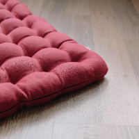 Maroon meditation cushions set Zafu and Zabuton with buckwheat hulls floor pillow Zen yoga space