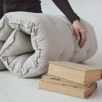 Organic HEMP Floor cushion reading nook pillow Organic Hemp fiber filling in non-dyed Linen fabric custom made