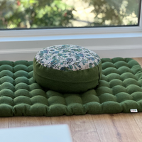 Meditation Set "flower" Zafu & Zabuton with Buckwheat hulls Meditation pillow Meditation cushion Zen cushion Meditation Space Yoga