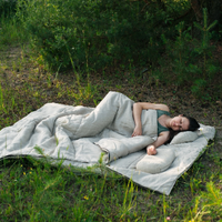 Thick 200 x 200 cm Double HEMP Sleeping bags in linen fabric filled unique organic hemp fiber filling family large sleep bags blanket, hand made