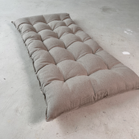 Organic HEMP Floor cushion reading nook pillow Organic Hemp fiber filling in non-dyed Linen fabric custom made