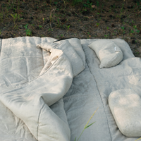 Thick 200 x 200 cm Double HEMP Sleeping bags in linen fabric filled unique organic hemp fiber filling family large sleep bags blanket, hand made