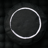 Black Meditation set of Zafu and Zabuton with white ring embroidery floor cushions with organic buckwheat hulls