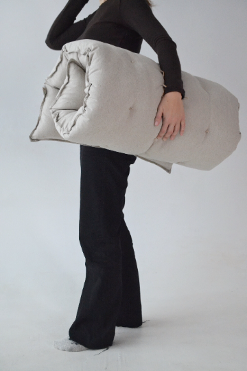 Organic HEMP Floor cushion reading nook pillow Organic Hemp fiber filling in non-dyed Linen fabric custom made