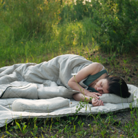 Thick 200 x 200 cm Double HEMP Sleeping bags in linen fabric filled unique organic hemp fiber filling family large sleep bags blanket, hand made